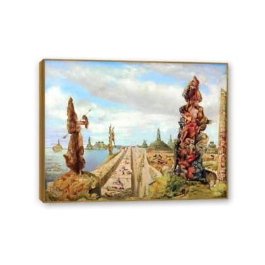 Imagem de Pôster Max Ernst The Stolen Mirror Reproduções de Pinturas Famosas Surrealismo Arte de Parede Tela Max Ernst Decoração de Parede para Presentes de Sala de Estar Emoldurado 65 x 50 cm (66.0x48.3 cm)