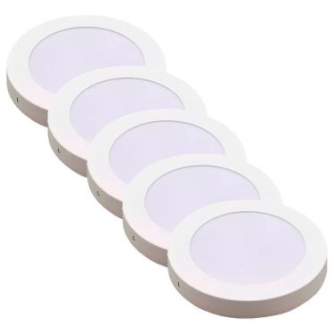 Imagem de Kit 5 Luminária Plafon Led Redondo Sobrepor 24W 4000K - Noll