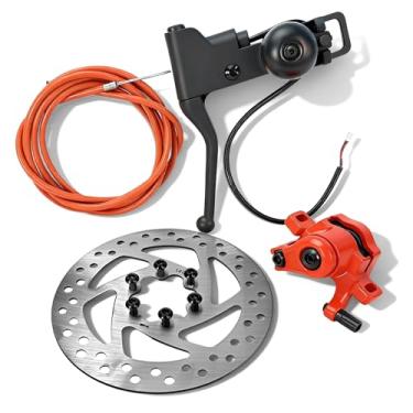 Imagem de GYL Kit de freio de scooter: cabo de freio + freio de mão + rotor de freio a disco + bloco de freio a disco, adequado para scooter Segway Ninebot F20 F25 F30 F35 F40 F60