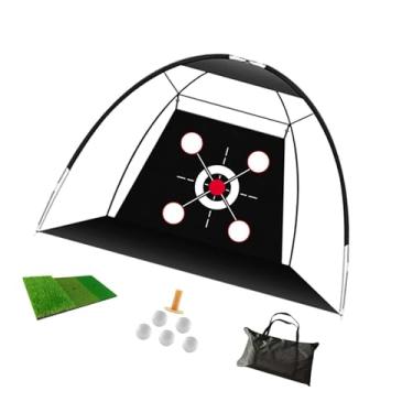 Imagem de kowaku Rede de prática de golfe, rede de treinamento de balanço de golfe com alvo/bolas/t/saco, rede de golfe com tapete de golfe para casa, quintal