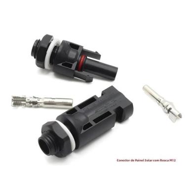 Imagem de Conector Fotovoltaico Solar À Prova d'Água Macho Fêmea M12 Rosca 1000V