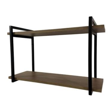 Imagem de Prateleira Industrial Suspensa Organizador 2 Níveis MDF 90X20cm(Amadeirado Noce)
