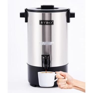 Imagem de SYBO Cafeteira comercial 6L, urna de café de aço inoxidável com alças de toque frio, dispensador elétrico de bebidas quentes, urna de café de fabricação rápida, para eventos, festas e catering - 45