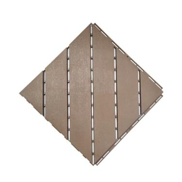 Imagem de SPXMQSS Decking composto, tábuas de deck de plástico de jardim, fácil de instalar, azulejo de convés de bloqueio de grande drenagem para varanda de jardim 30 x 30 cm F 33 peças