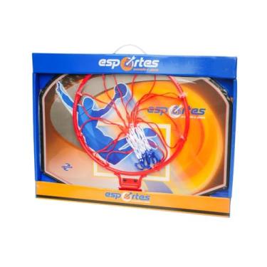 Imagem de Tabela de Basquete com Aro e Rede, Infantil, Aro Metálico 36,5 cm, para Crianças a partir de 6 Anos, Ferro e Plástico, 60x55x18 cm