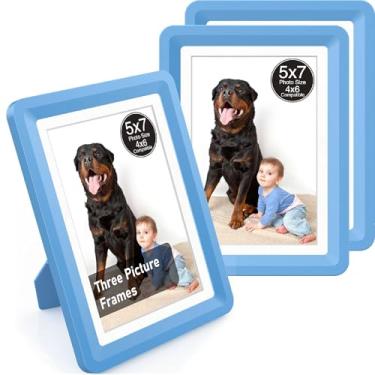 Imagem de vilkok Porta-retrato com tapete de 12 x 17 cm, instalação em 5 segundos sem ferramentas, molduras de design de segurança sem metal, molduras leves vêm em 8 cores para decoração de casa, casamento e