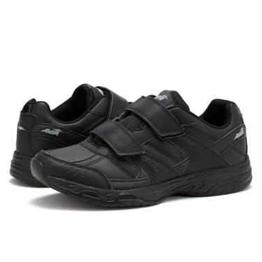 Imagem de Avia Tênis feminino antiderrapante Avi-Union II com alça – Conforto feminino restaurante, trabalho e segurança – médio ou extra largo, Preto/cinza ferro, 7.5 Wide