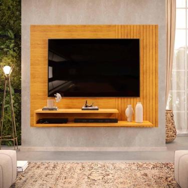 Imagem de Painel Ripado Para Tv Até 50 Polegadas Com Nichos Nando Cedro/cedro - Dj Móveis