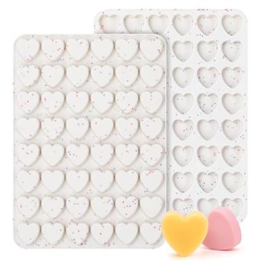 Imagem de 2 formas de silicone para Dia dos Namorados, 48 cavidades, formas de silicone, formas de chocolate, cubos de gelo, para festa dos namorados, aniversário, casamento, sobremesa