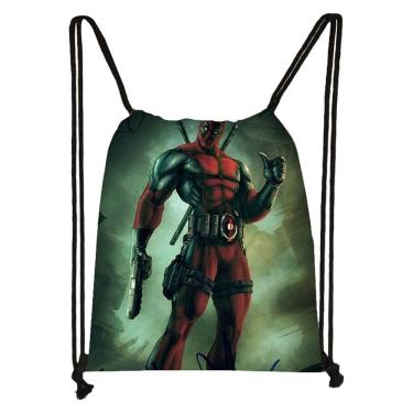 Imagem de Bolsa com cordão Deadpool Anime String Swim Gym Bag 32x38cm
