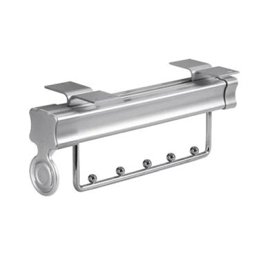 Imagem de Hhsdyl Varão Extensível Roupeiro, Cabideiro Retráctil Roupa Cabide Ajustável para Calças Suporte Pesado Armazenamento Roupas,White,30.8cm