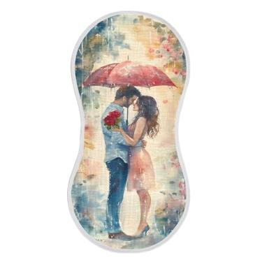 Imagem de xigua Conjunto de 4 panos para arrotar musselina para o Dia dos Namorados, panos super macios e absorventes, roupas de arroto de algodão, presente de chá para recém-nascidos, bebês meninas e meninos