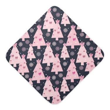 Imagem de Burbuja Toalha de banho de árvore de Natal para bebês - Toalha com capuz de musselina macia e absorvente para recém-nascidos, 76 x 76 cm