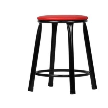 Imagem de Kit 2 Banquetas Baixa Banco Cozinha Americana Balcão Bar Aço - Banco para Balcão, Área Gourmet, Varanda e Churrasco(Vermelho)