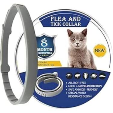 Imagem de Coleira Antipulgas Premium para Gatos • 39cm Cinza com Aroma Natural + Caixa Metálica