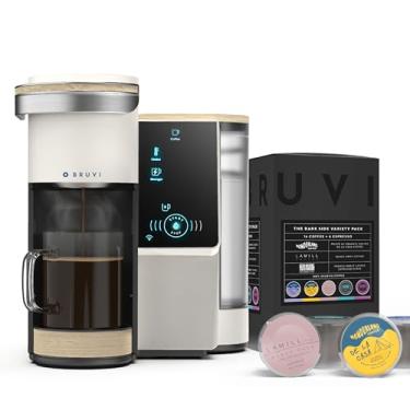 Imagem de BRUVI The Dark Roast Bundle | Sistema de café de porção única geração 3 | Cor creme | Inclui 20 B-Pods de café torrado escuro e café expresso