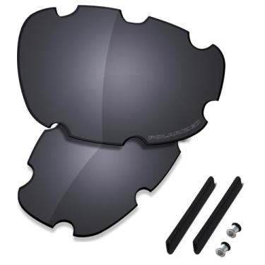 Imagem de SAUCER Lentes de reposição premium e kits de borracha para Oakley Split Jacket Ventilada OO9099 | Jaqueta dividida ventilada Low Bridge Fit Óculos de sol de alta defesa - Escudo preto polarizado
