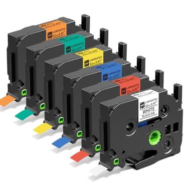 Imagem de EazeID 6 fitas adesivas compatíveis com Brother P-Touch 12 mm TZe-231 TZe-431 TZe-531 TZe-631 TZe-731 TZe-B112 mm 0,47 laminado TZ Tape Work for P-Touch PT-1000 D200 D400 E110 E550w Label Maker