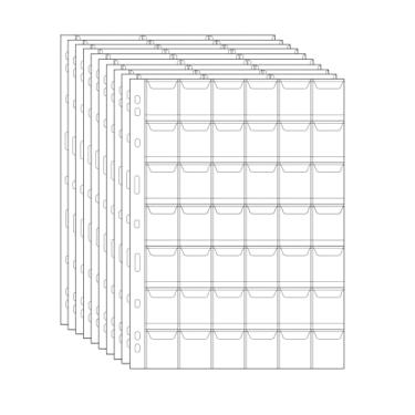 Imagem de Carimbo Páginas de Plástico Porta-Moedas Carimbo Moeda Protetor de Moedas Coleção Suprimentos 10 Folhas, 42 Pocket(29mm X 29mm Each Pocket), 27.4cm x 21cm/10.8'' x 8.3''