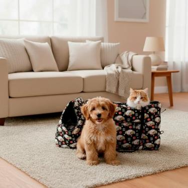 Imagem de Kit Bolsa de Transporte com Colchonete Impermeável Pop – Conforto e Praticidade para Pets (Dog Preto)