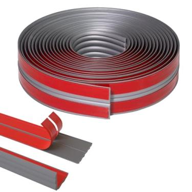 Imagem de COUKIU Protetor De Canto Parede, Autoadesivo Interno E Externo Tira Calafetagem Moldura Vinil Flexível, Descasque Cole Para Teto, Bancada, Cinza, 2,4 Pol X 20 Pés