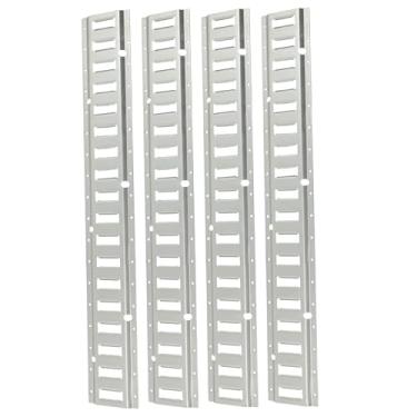 Imagem de Silscvtt Pacote com 4 peças prateadas de 3 pés E Track Tie Down Rail Kit de substituição para garagens Van Trailers Motocicleta Tie Downs Quadriciclo Montagens Pesadas Até 907 kg