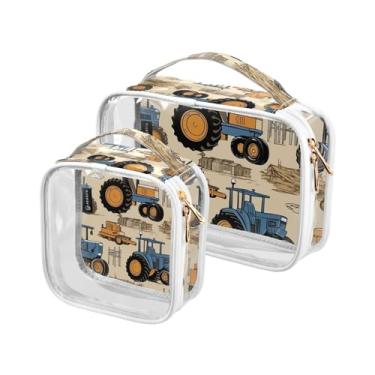 Imagem de GAIGEO Coruja senta-se à noite na frente de uma lua cheia, bolsa organizadora para viagem, bolsa de higiene para mulheres, pacote com 2, Tratores e máquinas agrícolas - 1, one size