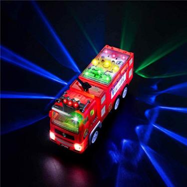 Imagem de SPYMINNPOO Brinquedos Criativos de Caminhão de Bombeiros Luminoso Com Som Leve para Presente Infantil, Brinquedos de Caminhão de Bombeiros LED para Crianças Brincarem, de de para Crianças de