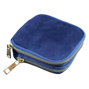 Imagem de Pochete De Viagem Para Jóias,Bolsinho Portátil De Veludo Com Fecho De Correr E Dupla Camada Para Anéis - Organizador De Joias De Viagem - Para Anéis Mulheres Armazenamento Doméstico Férias Necessaire