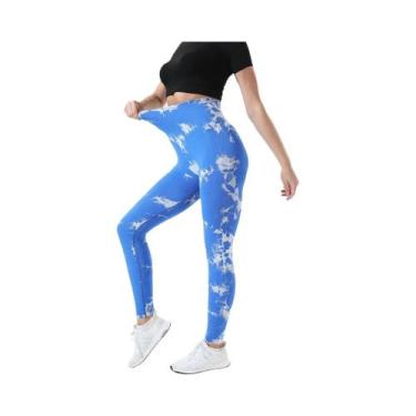 Imagem de Leggings De Yoga Slim-Fit Com Estampa Tie-Dye Para Fitness, Corrida E 