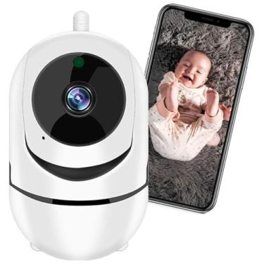 Imagem de Câmera Babá Eletrônica Giratória 1080p Full HD Wifi Sem Fio Visão Noturna Microfone