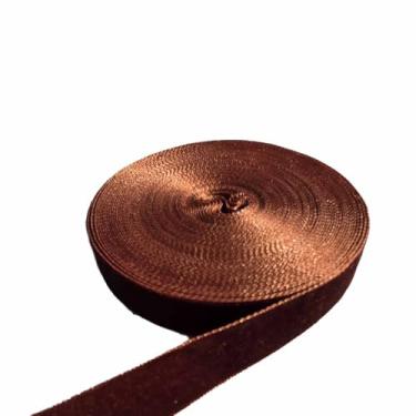 Imagem de FAYADA Fita de veludo vintage marrom café fita de Natal de 10 metros para árvore de Natal, embrulho de presente, buquê de flores, decorações de guirlanda, fabricação de laço, costura (café, 1,5 cm (5