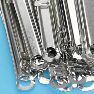 Imagem de Luqeeg Prendedores de Papel do Grampo da Pasta do Metal 2 Furos, Fixadores de Arquivo de 50 Pces para 350 Folhas de Papel A4, Grampos Fortes para Uso da Escola e Escritório