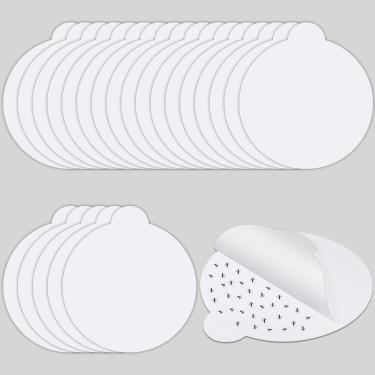 Imagem de Kittmip 24 peças de tábuas redondas de cola recarregáveis, armadilha pegajosa para moscas, mosquitos, moscas, mosquitos, mariposas, serve para a maioria dos modelos, lâmpada interna e externa (10 cm)