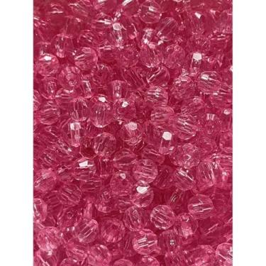 Imagem de Miçanga Acrílica Cristal 6mm Sextavada Colorida para Bijuterias e Artesanato – 200 Unidades (ROSA BEBE - 132)