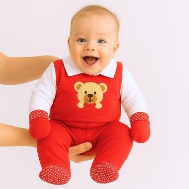 Imagem de Conjunto Pagão 100% Algodão Roupa Saída Maternidade Bebê Menino Ou Men