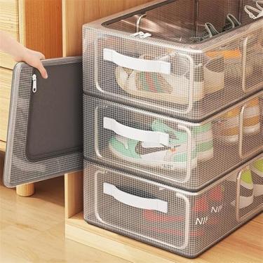 Imagem de Caixas Organizadoras Para Tênis Sapatos Multiuso Empilhável Tampa Flip(60x30x15cm,2PC)