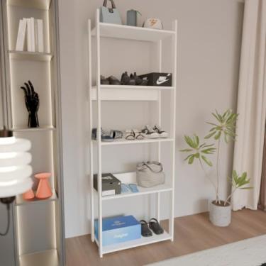 Imagem de Prateleira Para Home Office Livro Estudo Estilo Industrual 1,80cm Altura (Branco)