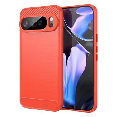 Imagem de Capa Para Google Pixel 10 Pro XL (Tela 6.8) Carbon Fiber Leve Fina Maleável (Vermelho)