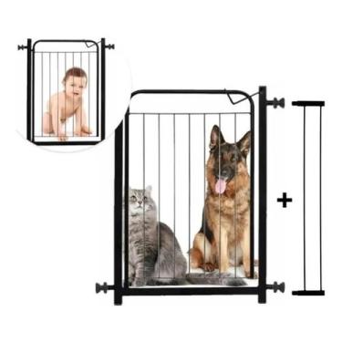 Imagem de Grade Portãozinho Portão Pet Para Crianças Cachorros Bebe Proteção Seg