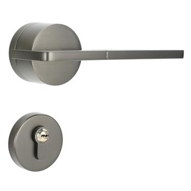 Imagem de VTGVVVTR Fechadura de porta moderna e simples para casa, interior, liga de zinco, dividida, mecânica, quarto, banheiro, fechadura silenciosa