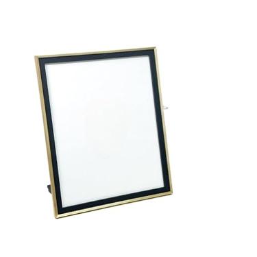 Imagem de Porta-Retrato Clean Moldura Dupla 20x25 – Porta Retrato Decorativo para Mesa e Parede, Moldura Moderna em PVC nas Cores Dourado, Preto e Branco(Dourado e Preto)