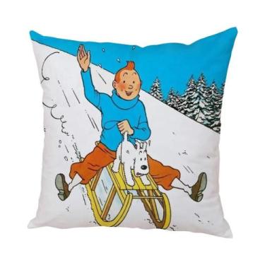 Imagem de Capa De Almofada De Pelúcia Com Estampa De Pug Infantil 45x45cm Para D