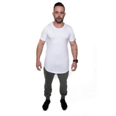 Imagem de Camiseta Longline confort Kruger's Concept - Masculino - XGG - Branco,