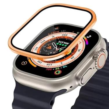 Imagem de IENYU Capa de liga de alumínio de vidro temperado para Apple Watch Ultra 2 protetor de tela antiarranhões de 49 mm para iWatch Ultra 49 mm, 49mm, Ágata