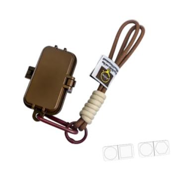 Imagem de Vaveren Estojo para giz de bilhar, protetor de ponta de giz, suporte prático para giz de sinuca e acessórios de bilhar para uso interno, Marrom