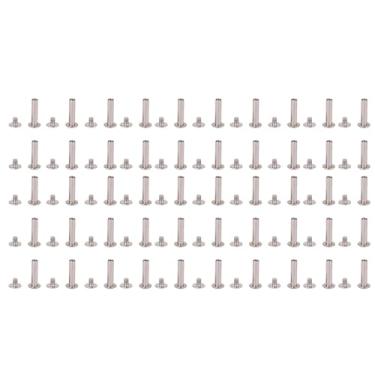 Imagem de Dioche Parafuso Rebite Redondo Cabeça Plana Parafusos de Ligação de Aço Inoxidável 50 Conjuntos M3.5 4.5x18x9mm Rebites de Fixação de Liga para Artesanato de Roupas de Couro