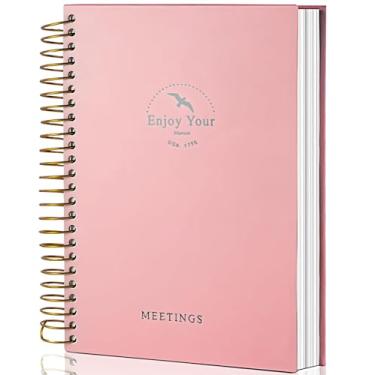 Imagem de Caderno de reuniões FLYING EGALE, cadernos profissionais de 21,6 x 28 cm, 240 páginas, planejador de projetos tamanho A4, organizador de agenda de reuniões em espiral para mulheres e homens, diário