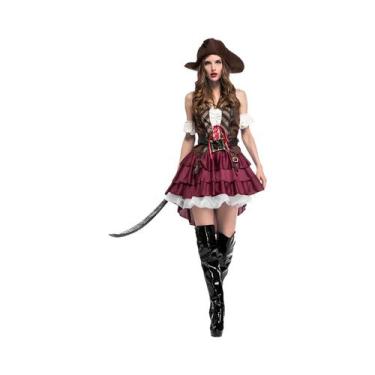 Imagem de Fantasia De Pirata Para Mulheres Adultas, Vestido Deluxe De Pirata Do 