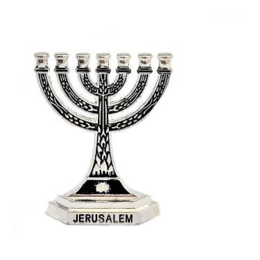 Imagem de Candelabro Sete Pontas - Menora Pequena - Israel Prata